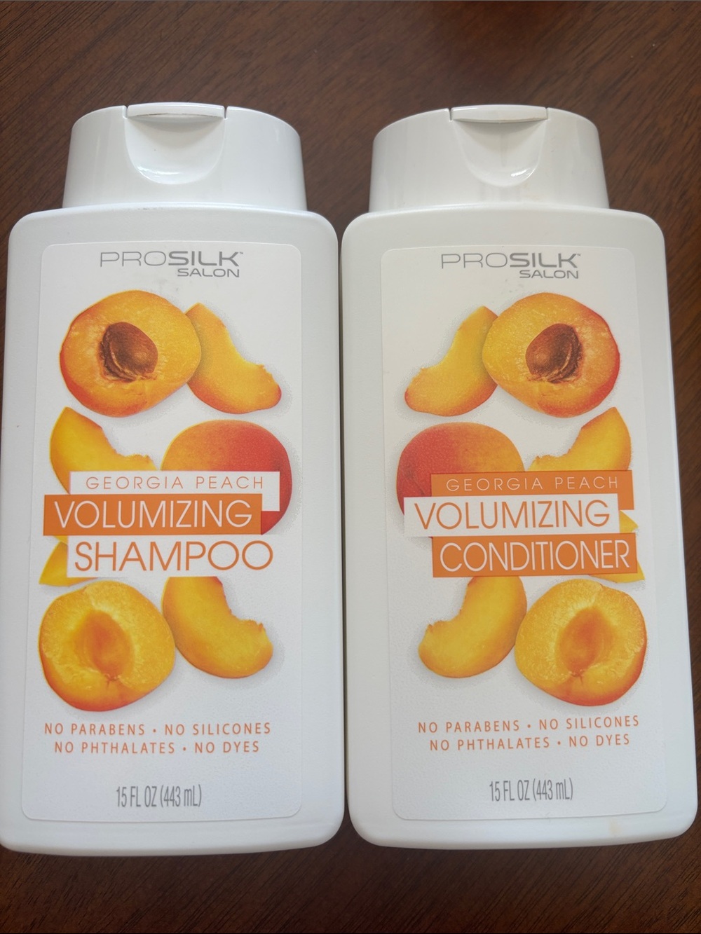 Prosilk Salon Georgia Peach Volumizing Shampoo & Conditioner Set — White/Peach
